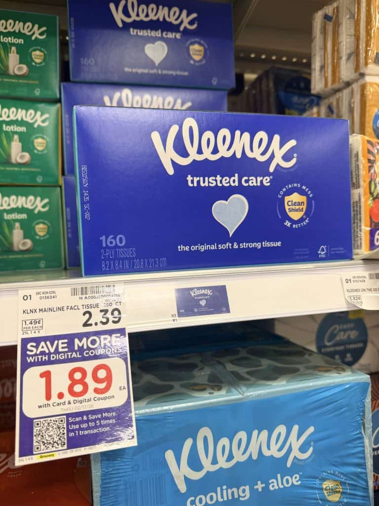 kleenex tissue kroger shelf image (5)