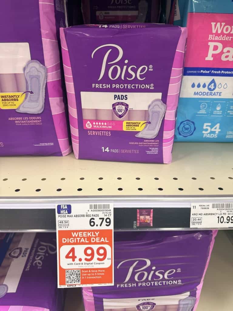 poise pads and liners kroger shelf image (1)