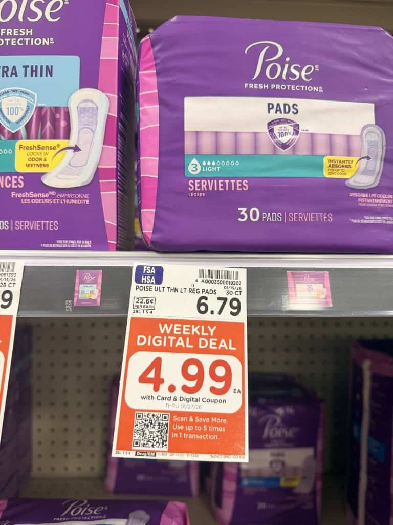 poise pads and liners kroger shelf image (1)