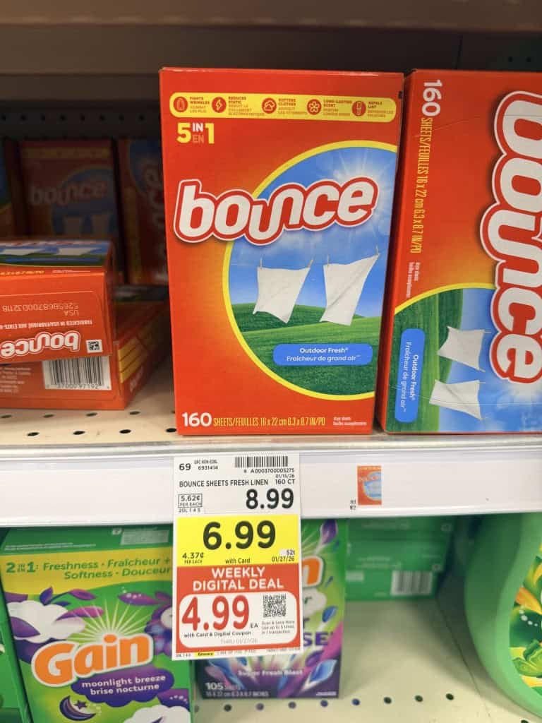 tide, downy and bounce kroger shelf image (1)