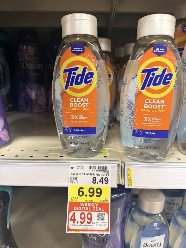 tide, downy and bounce kroger shelf image (1)