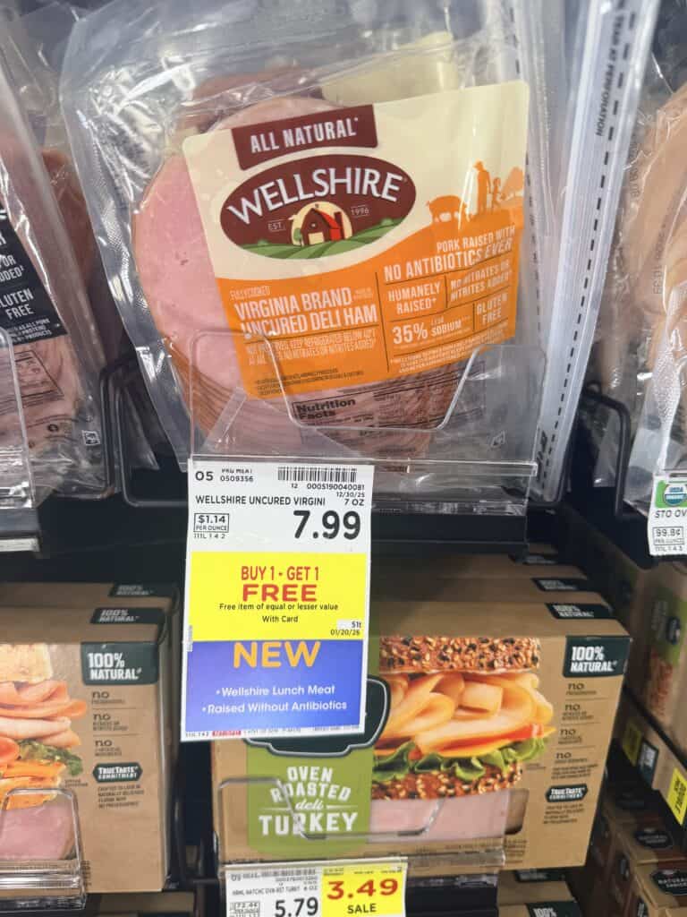 wellshire turkey bacon and lunch meat kroger shelf image (1)