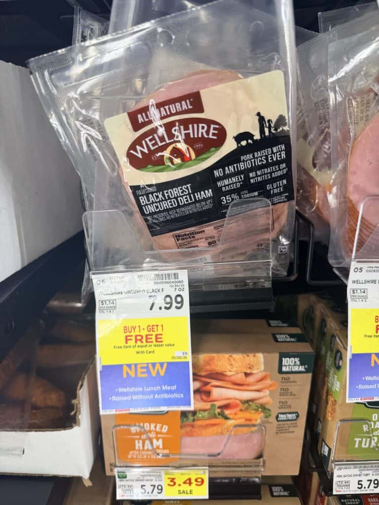 wellshire turkey bacon and lunch meat kroger shelf image (1)