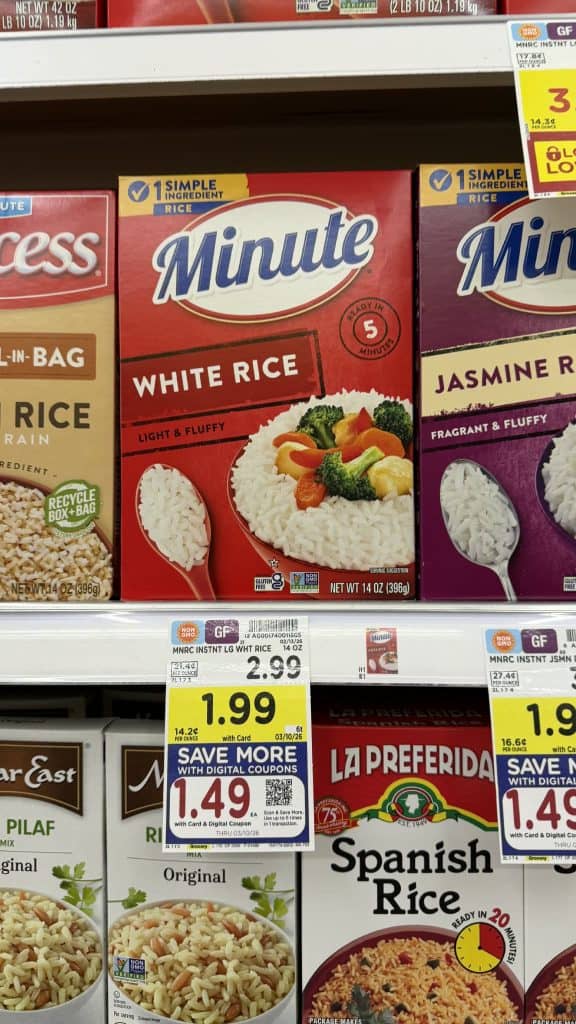 Minute and Success Rice Kroger Shelf Image