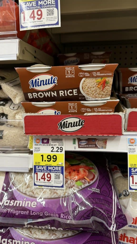 Minute and Success Rice Kroger Shelf Image