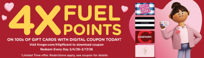 4x fuel points gift cards kroger