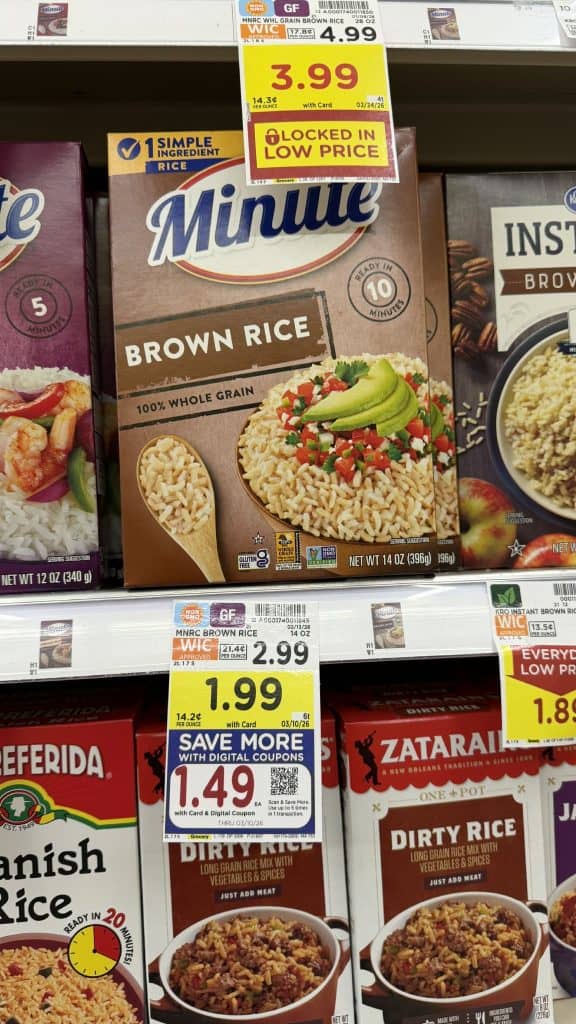 Minute and Success Rice Kroger Shelf Image