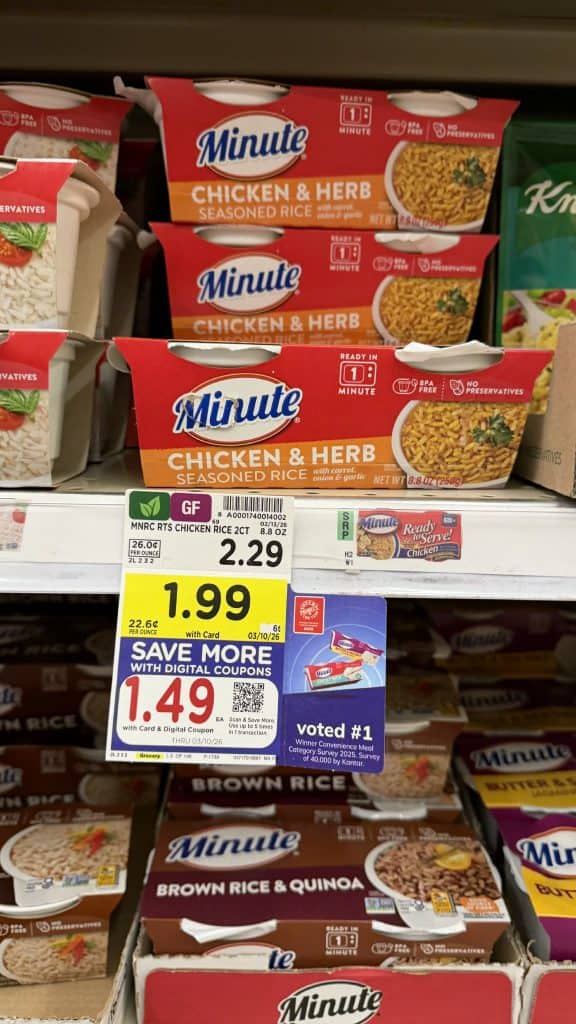 Minute and Success Rice Kroger Shelf Image