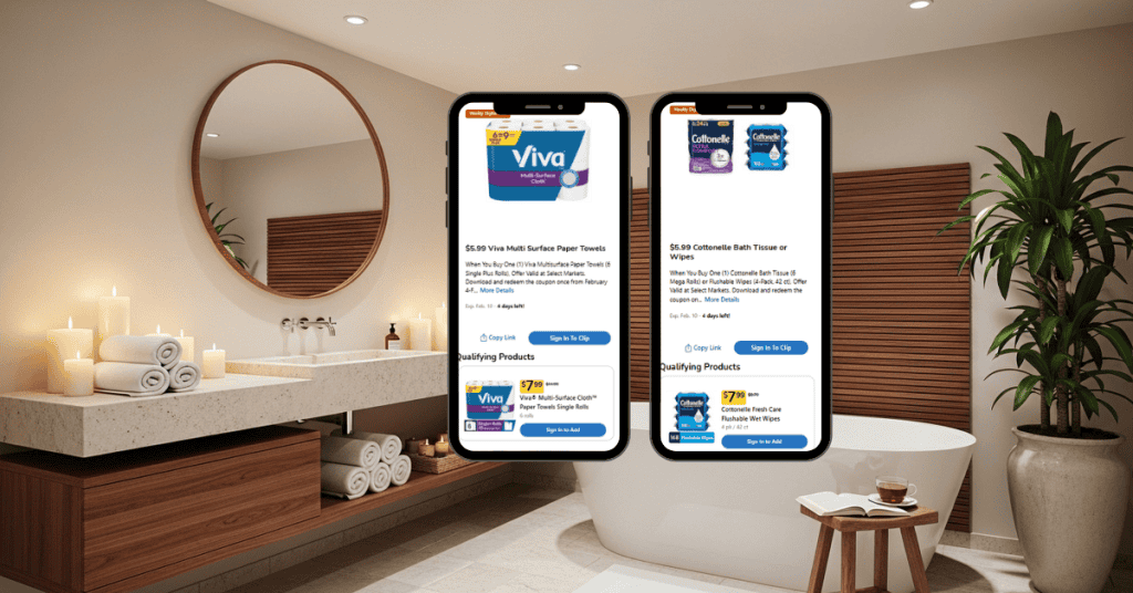 Cottonelle and Viva Kroger Digital Coupons