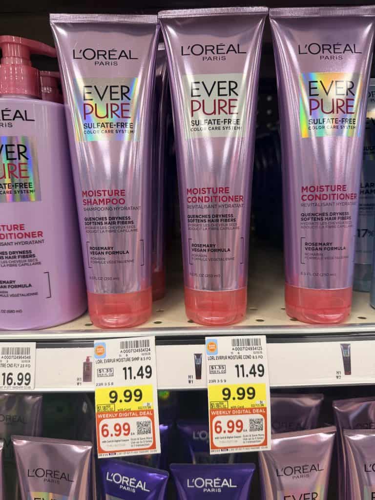 L'Oreal Paris Ever Shampoo and conditioner and Voluminous Mascara Kroger Shelf image