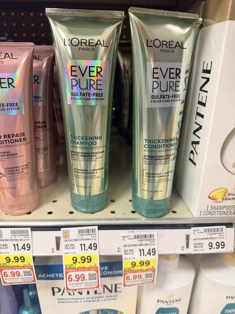L'Oreal Paris Ever Shampoo and conditioner and Voluminous Mascara Kroger Shelf image