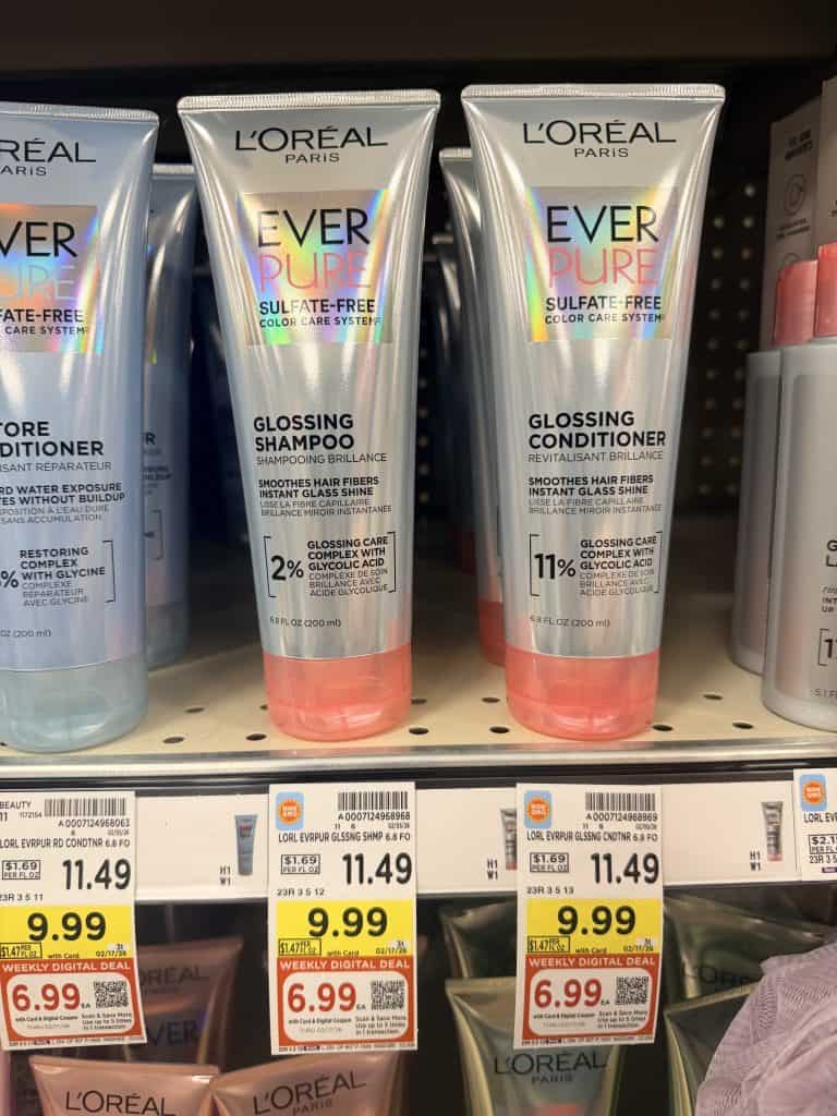 L'Oreal Paris Ever Shampoo and conditioner and Voluminous Mascara Kroger Shelf image