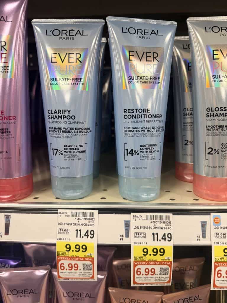 L'Oreal Paris Ever Shampoo and conditioner and Voluminous Mascara Kroger Shelf image