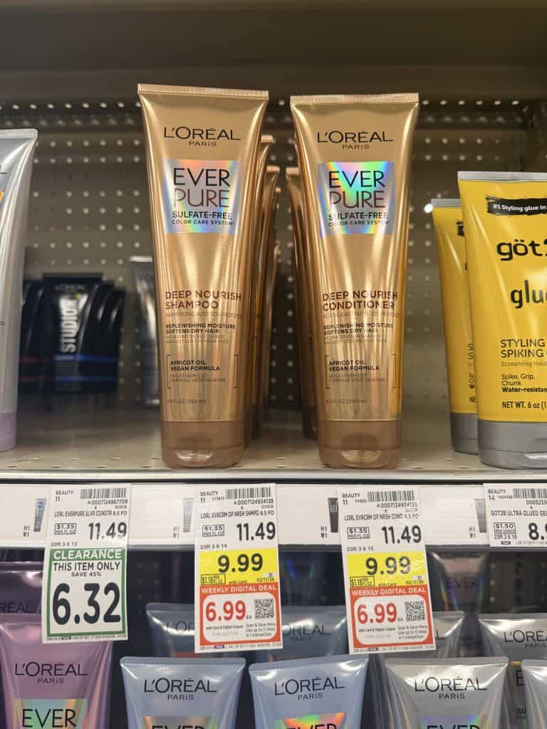 L'Oreal Paris Ever Shampoo and conditioner and Voluminous Mascara Kroger Shelf image