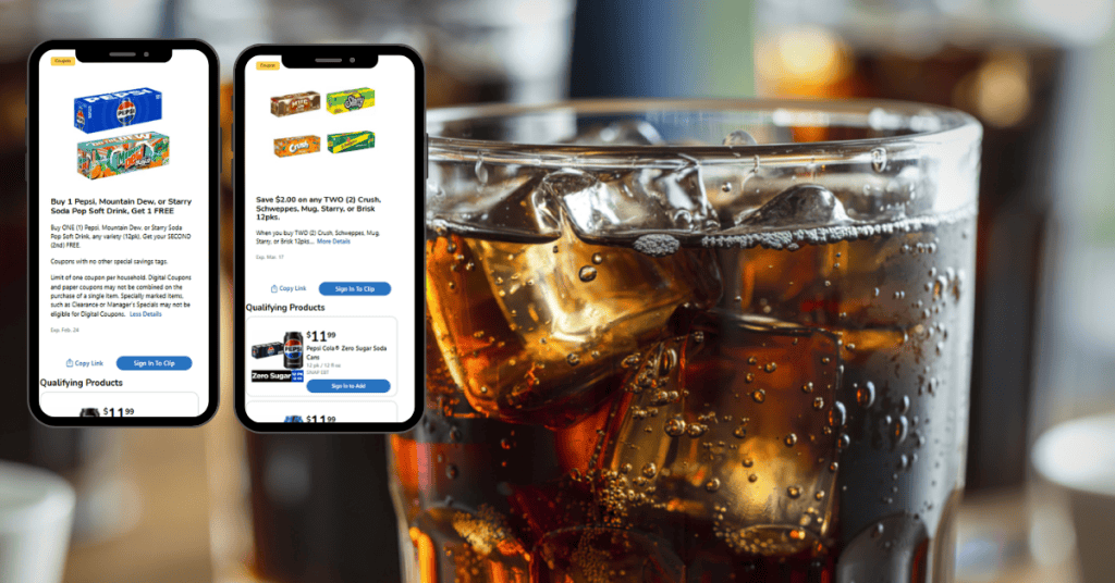Pepsi, Mtn Dew and Starry Kroger Digital Coupons