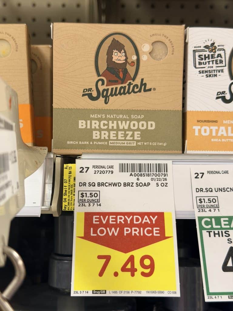 Dr. Squatch kroger shelf image