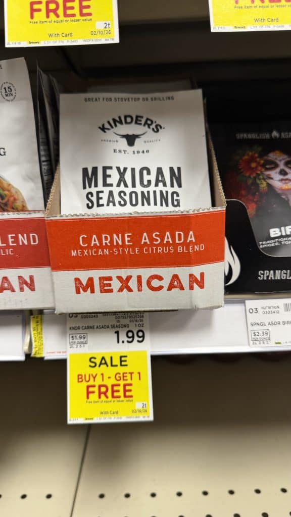Kinder's Seasonings Kroger shelf image