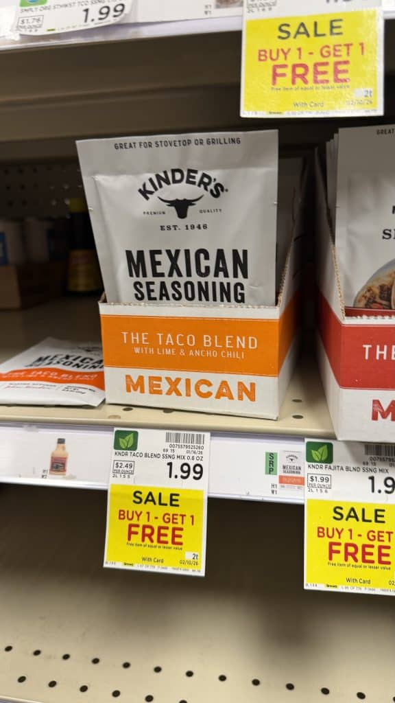 Kinder's Seasonings Kroger shelf image
