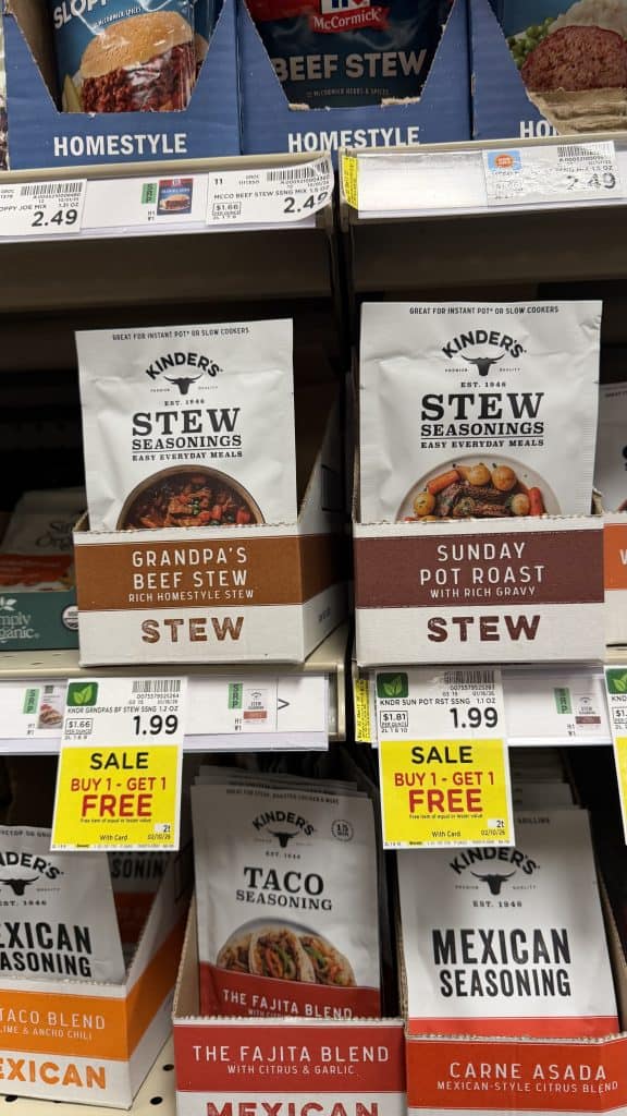 Kinder's Seasonings Kroger shelf image