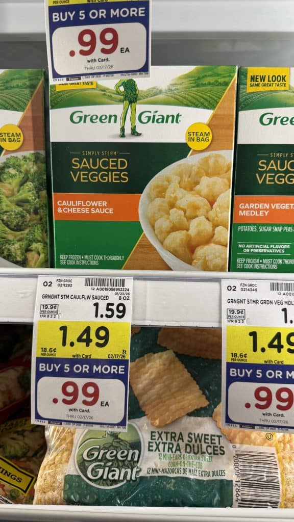 Green Giant Frozen Vegetables Kroger Shelf Image