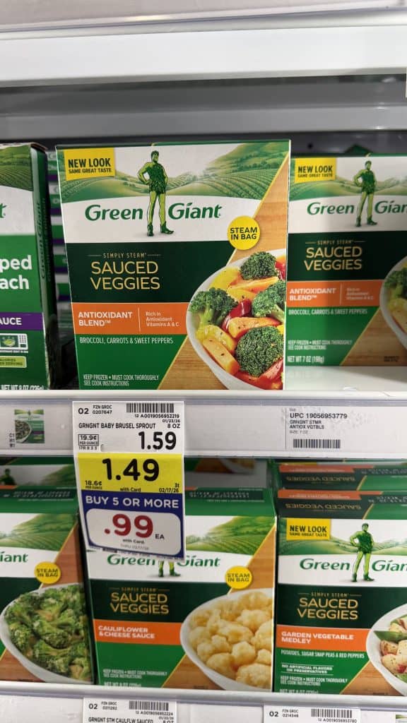 Green Giant Frozen Vegetables Kroger Shelf Image