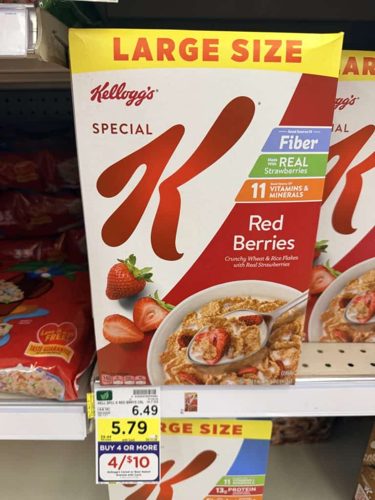 Kellogg's Large Cereals Kroger Shelf Image