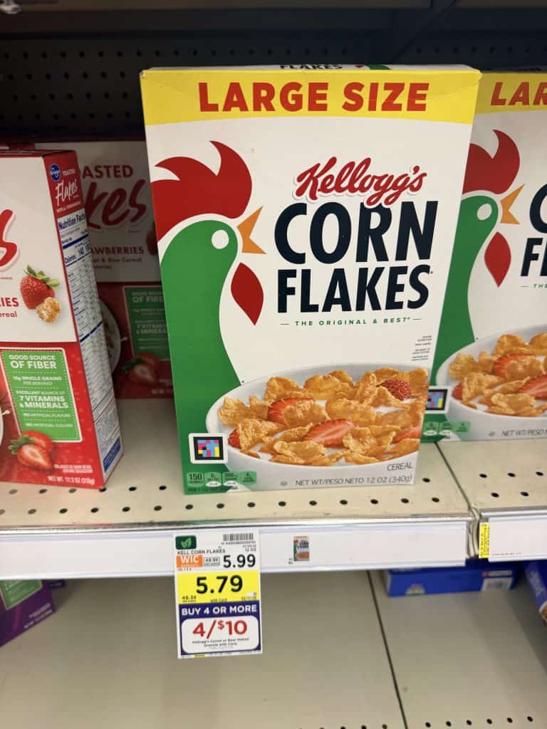 Kellogg's Large Cereals Kroger Shelf Image