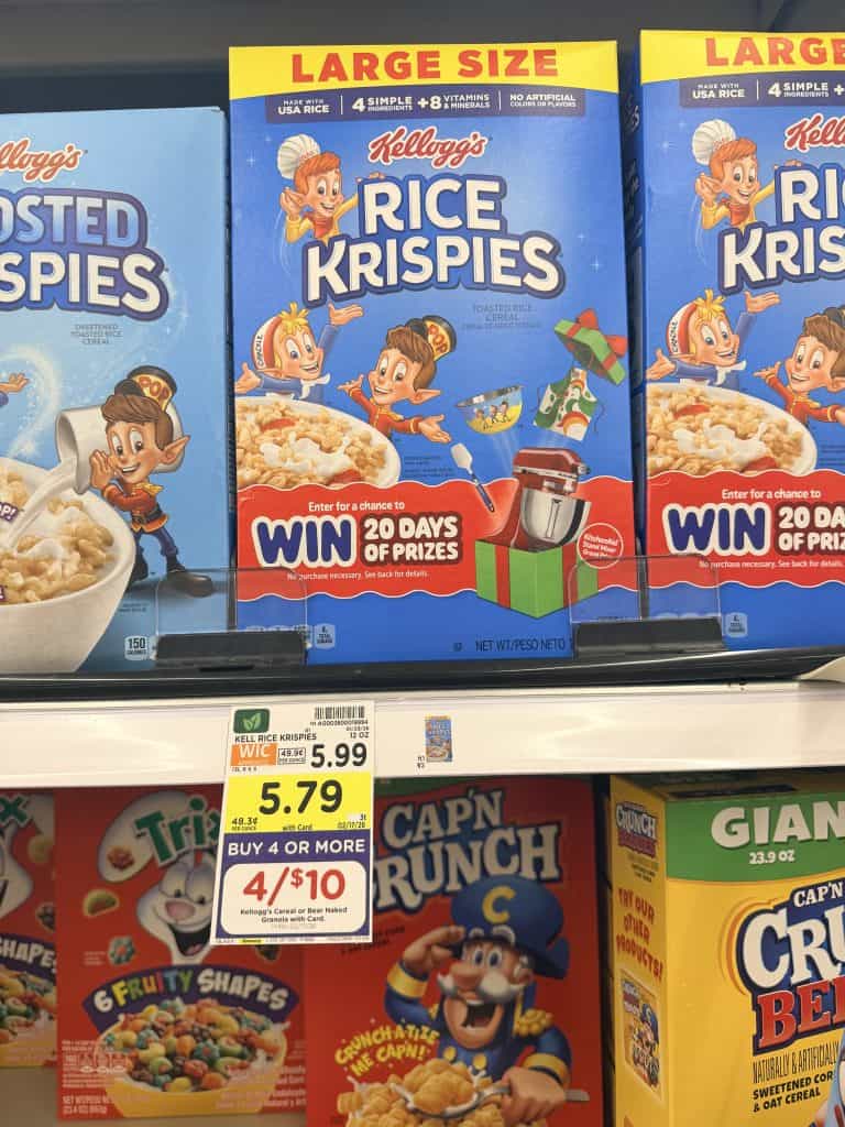 Kellogg's Large Cereals Kroger Shelf Image