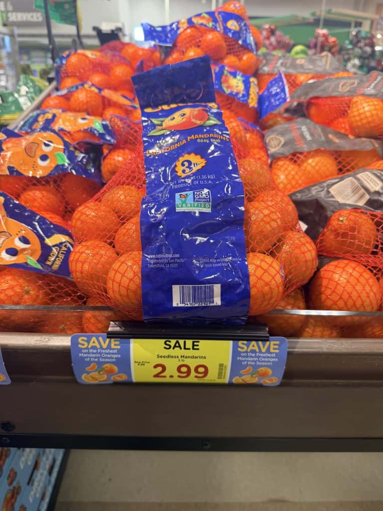 Kroger apples and cuties shelf image