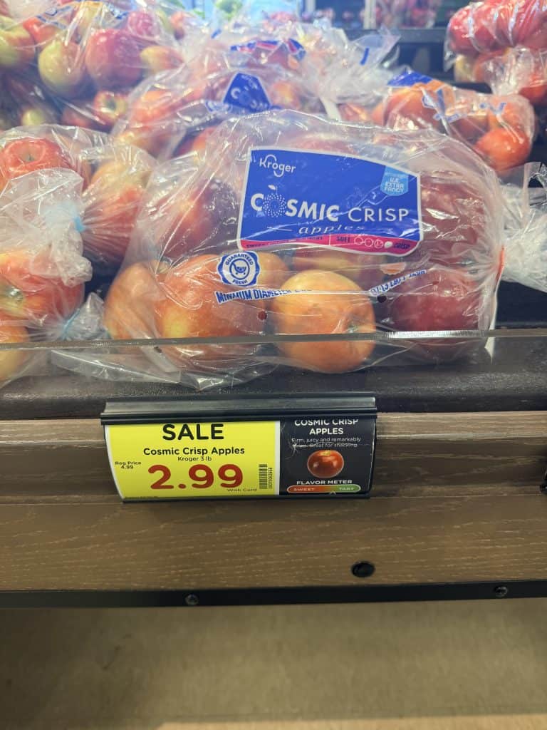Kroger apples and cuties shelf image