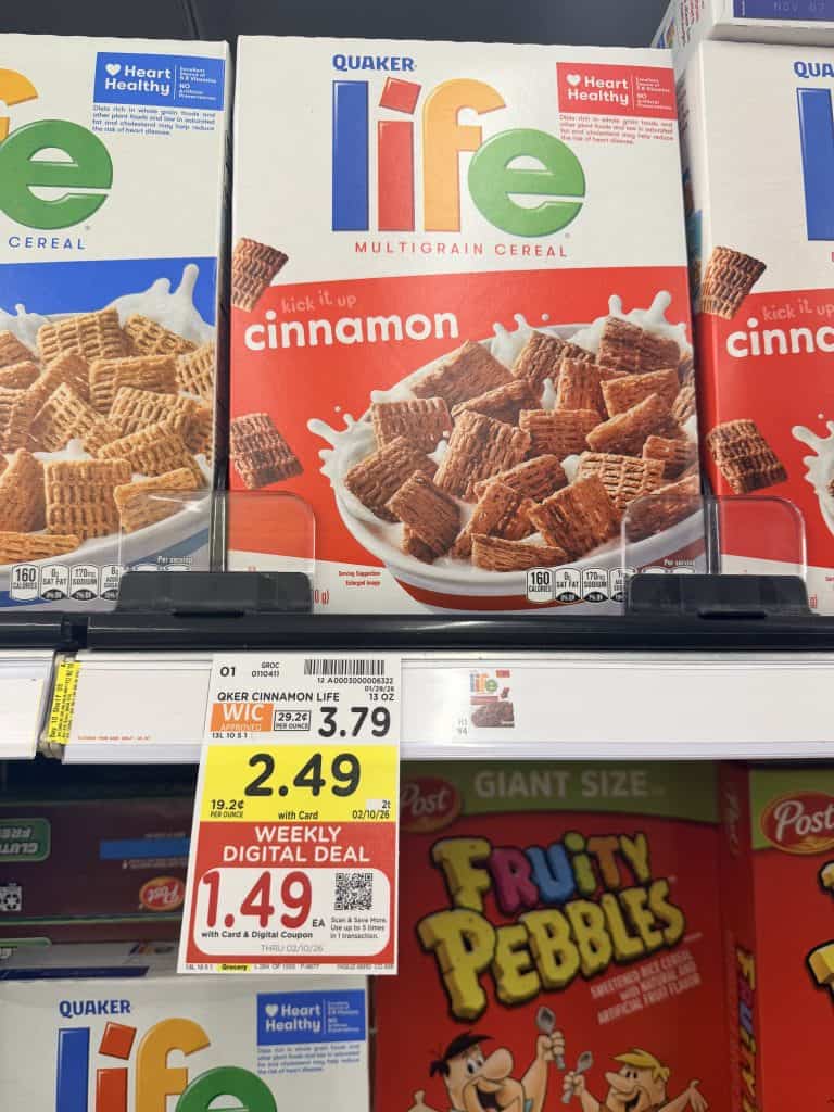 quaker cereal kroger shelf image