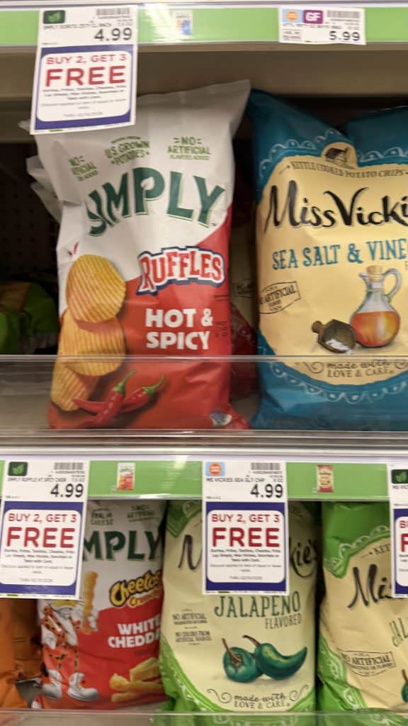 Simply Frito-Lay and Miss Vickies Snacks Kroger shelf image
