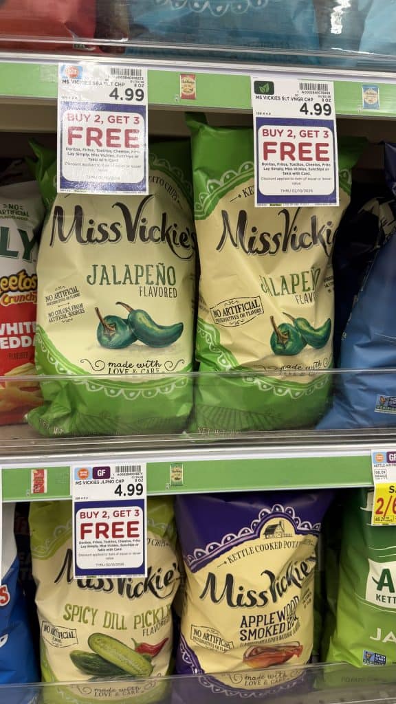 Simply Frito-Lay and Miss Vickies Snacks Kroger shelf image