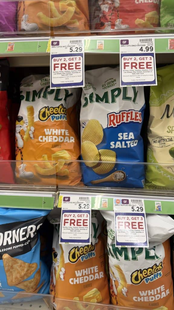 Simply Frito-Lay and Miss Vickies Snacks Kroger shelf image