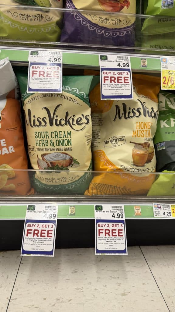 Simply Frito-Lay and Miss Vickies Snacks Kroger shelf image