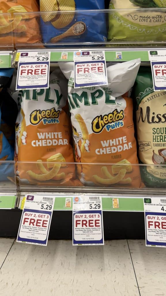 Simply Frito-Lay and Miss Vickies Snacks Kroger shelf image