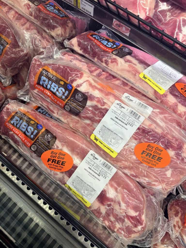 kroger pork back ribs shelf image