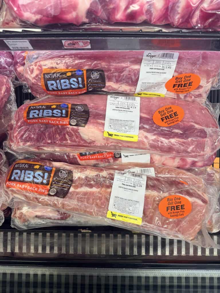 kroger pork back ribs shelf image