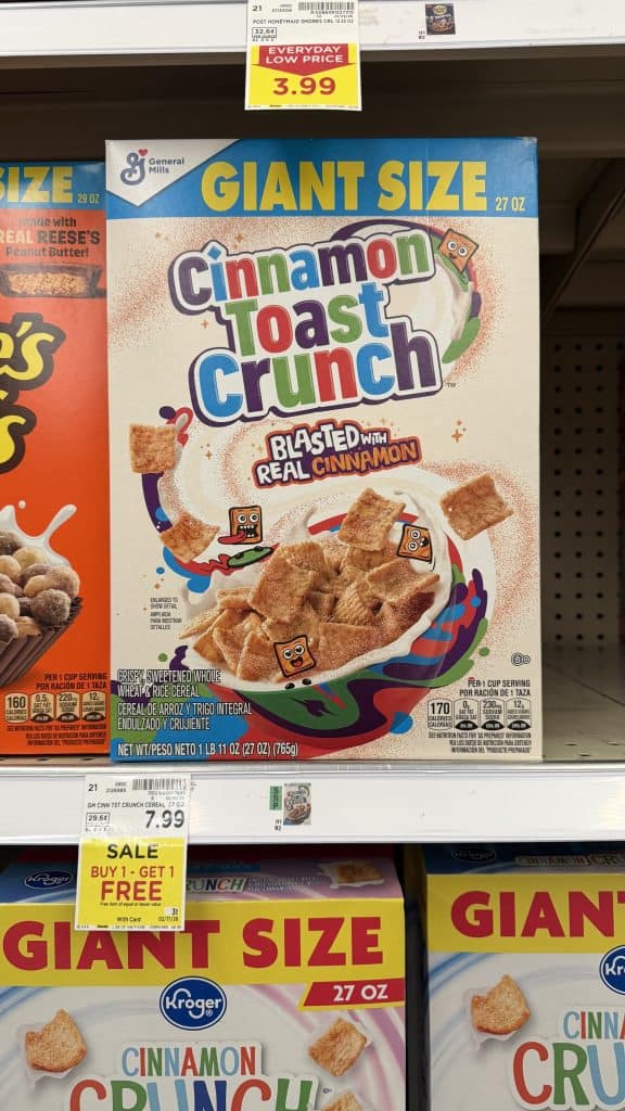 General Mills Giant Size Cereal Kroger Shelf image