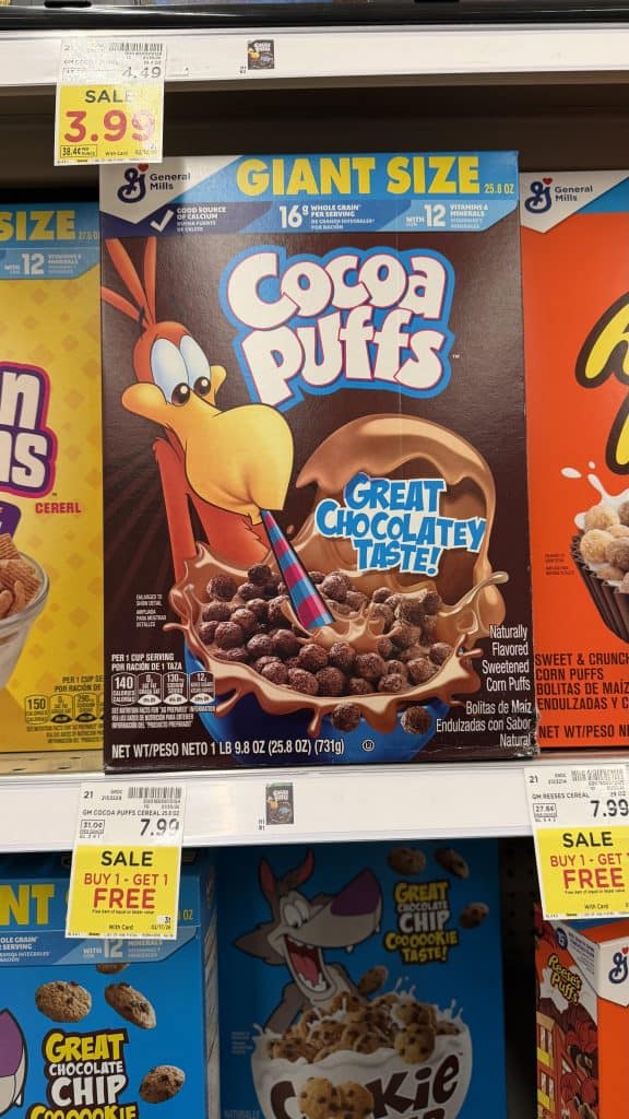 General Mills Giant Size Cereal Kroger Shelf image