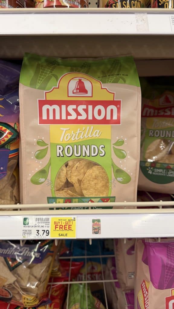 Mission Tortilla Chips Kroger shelf image