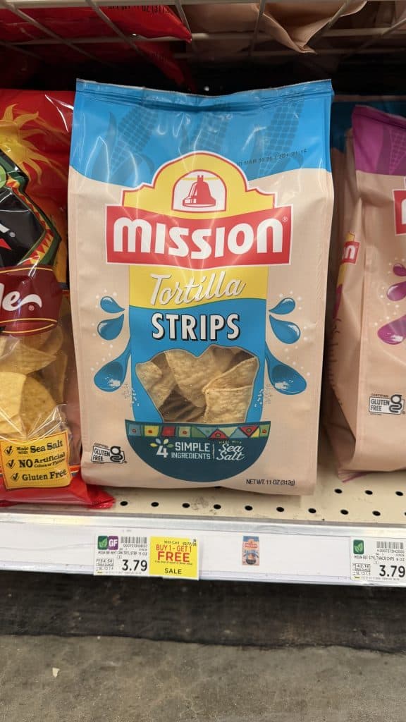 Mission Tortilla Chips Kroger shelf image