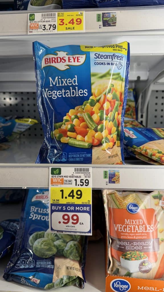 Birds Eye Vegetables Kroger shelf image