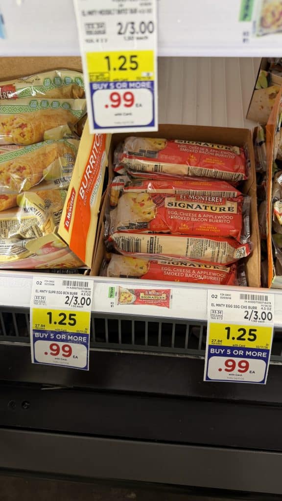 El Monterey Breakfast Burritos Kroger Shelf Image