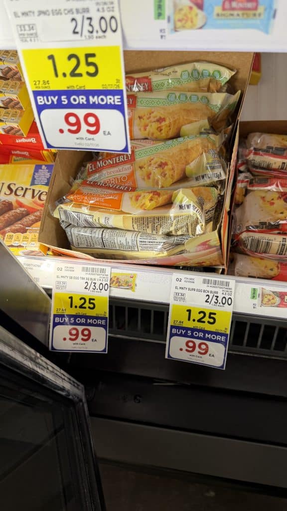 El Monterey Breakfast Burritos Kroger Shelf Image