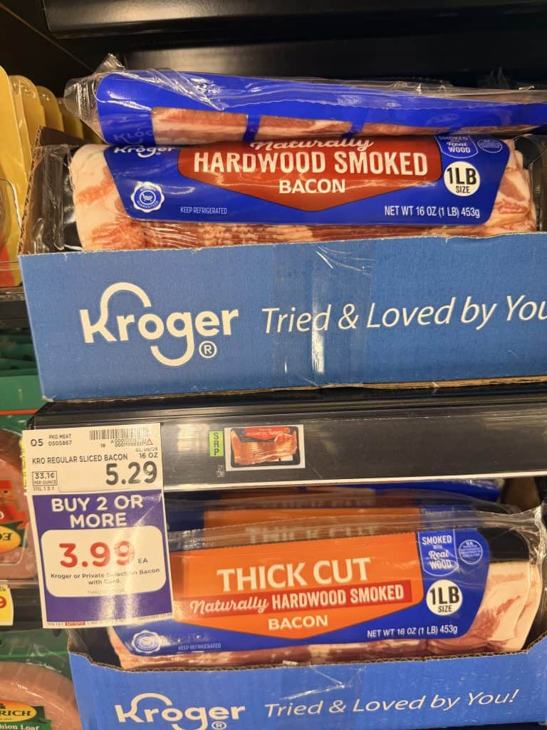 kroger and private selection bacon kroger shelf image