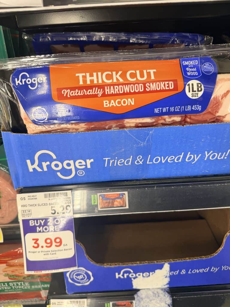 kroger and private selection bacon kroger shelf image