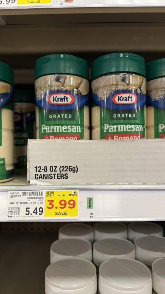 kraft parmesan cheese kroger shelf image