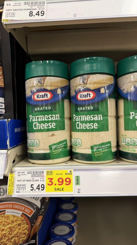 kraft parmesan cheese kroger shelf image
