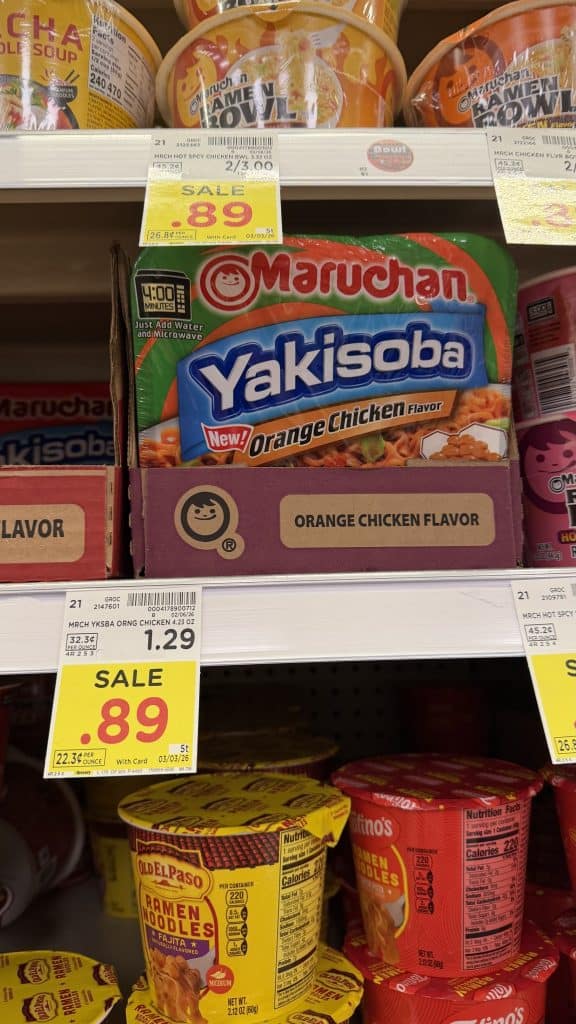 Maruchan Yakisoba Kroger Shelf Image